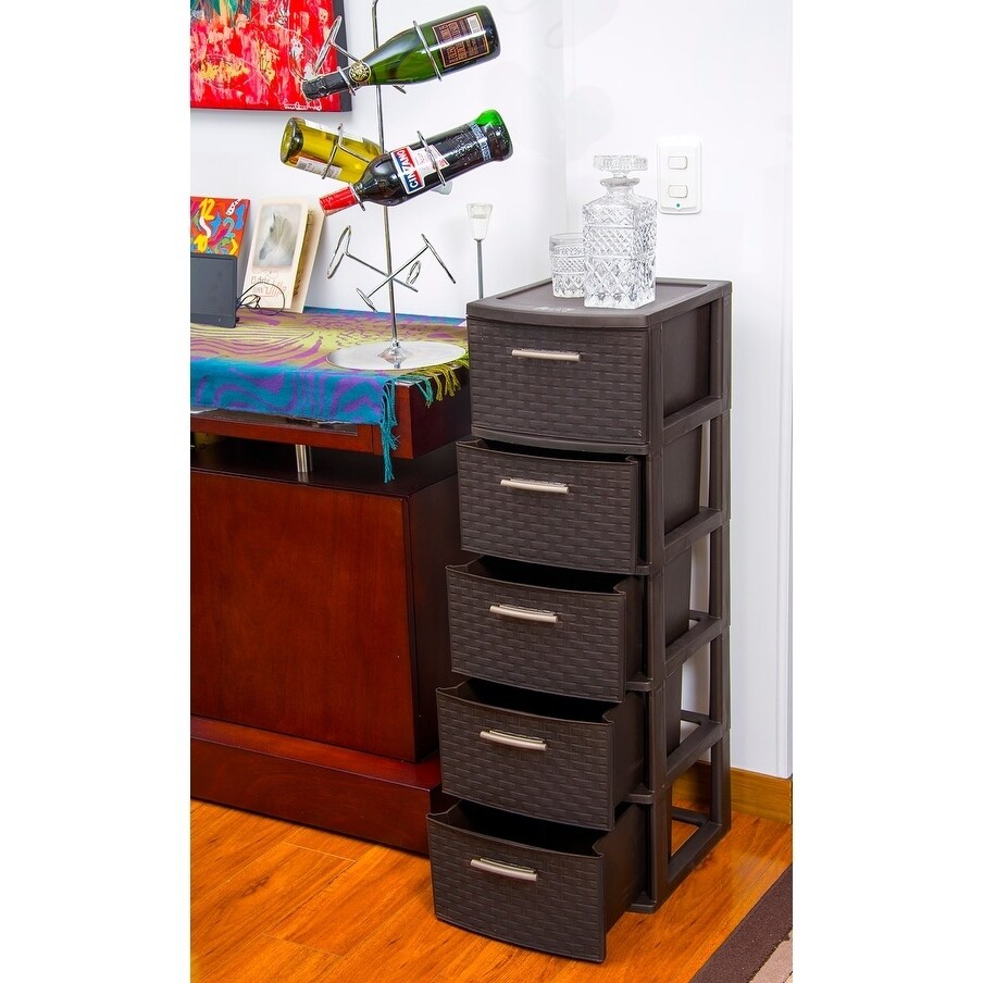 Shop Mq Infinity Espresso 5 Drawer Storage Cabinet On Sale