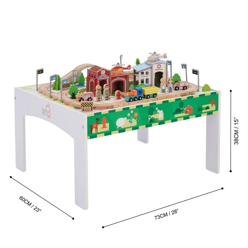 Teamson Kids - Play Lab Toys Country Train And Table Set - White - On 