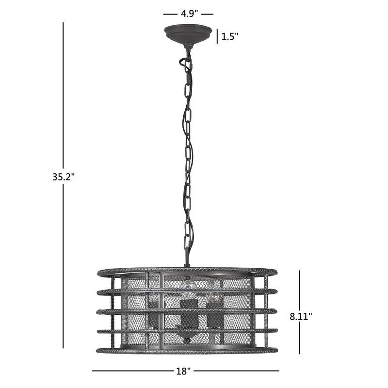 Marko Matte Black Finish 3-Light Chandelier by iNSPIRE Q Modern