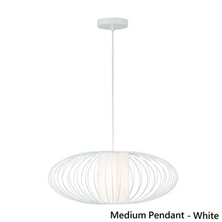 Roger Matte Black Finish Large Pendant Light by iNSPIRE Q Modern (Medium Pendant - White) - Chandeliers For Bedrooms by Overstock.com
