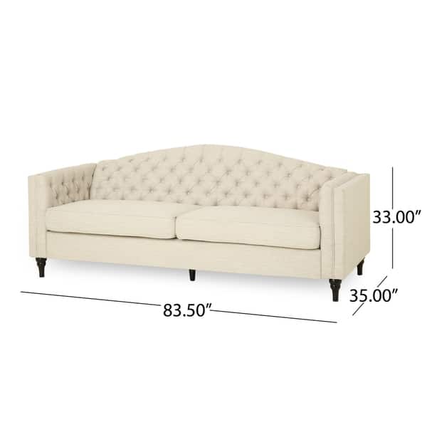 Antoine Traditional 3-seat Button-tufted Fabric Sofa by Christopher ...