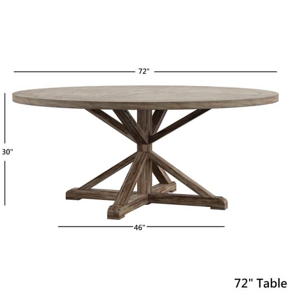 Benchwright Antique Grey Oak Round Dining Table By Benchwright Antique Grey Oak Round Dining Table By