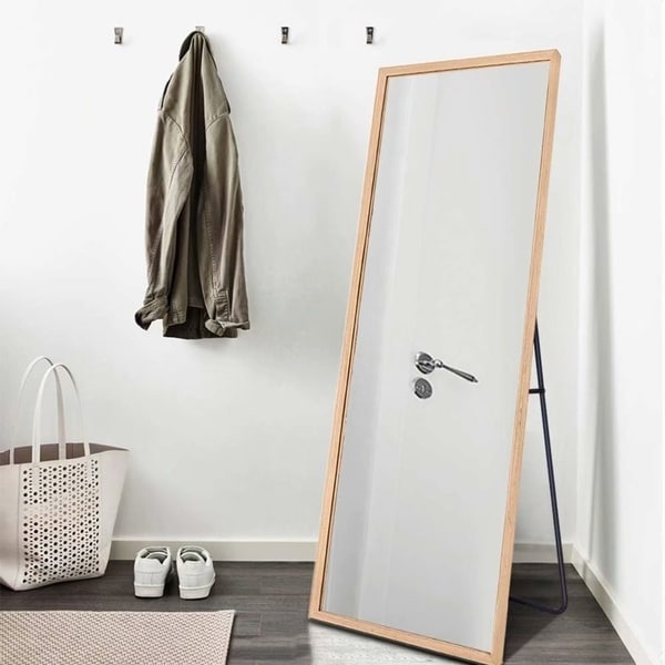 NeutypeChic Solid Wood Full Length Floor Mirror Leaning Hang or Stand - 64.17 X 21.26