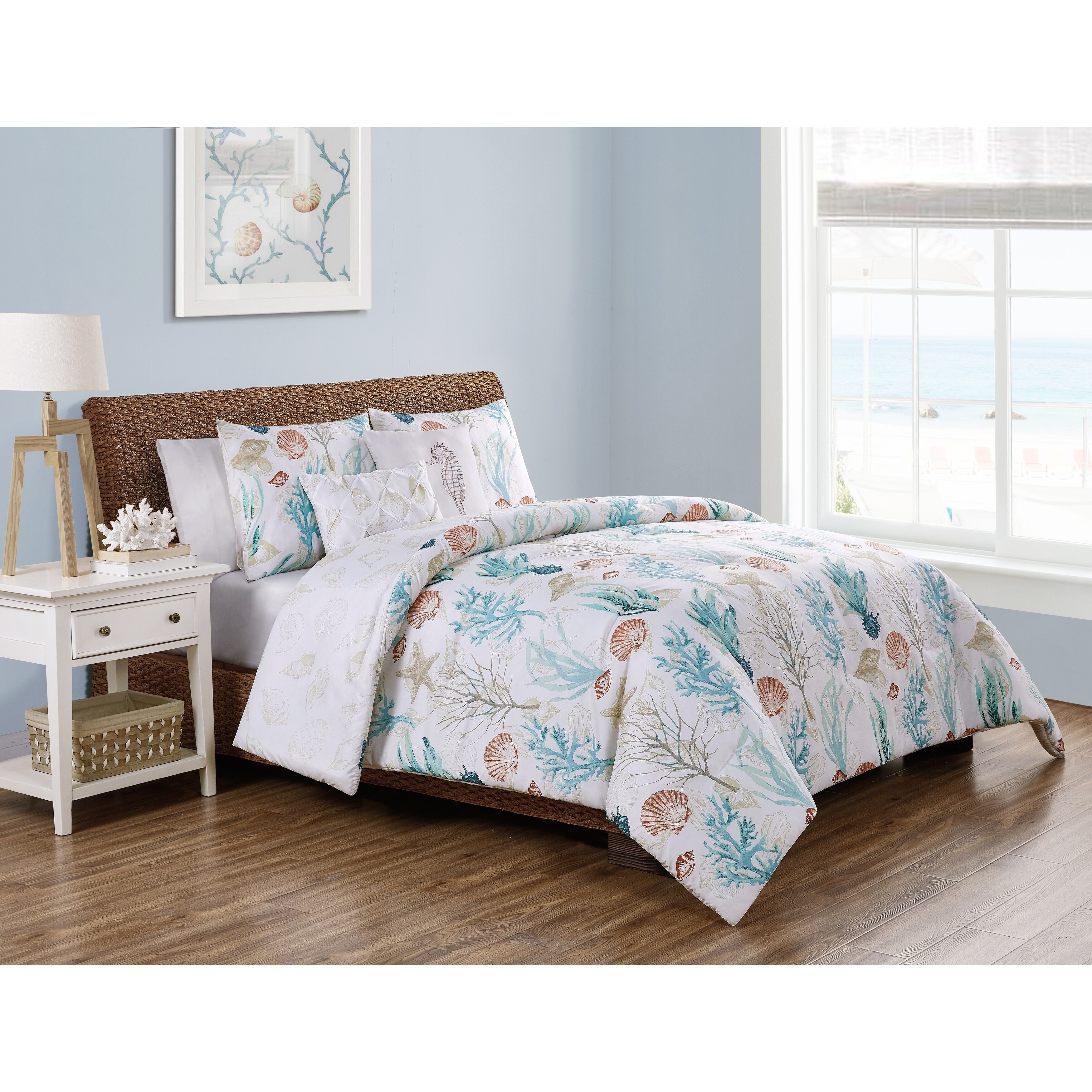 Shop Vcny Home Coral Reef Reversible Taupe Duvet Cover Set On