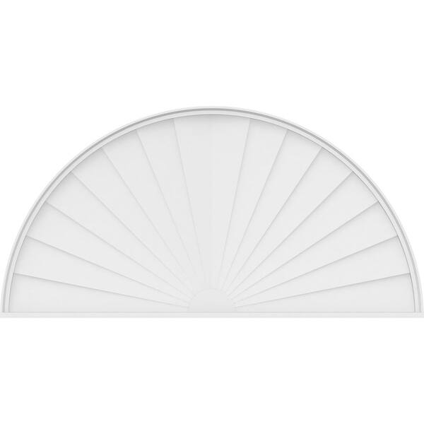 24 W X 12 H X 2 P Half Round Sunburst Architectural Grade Pvc Pediment Overstock 29002680 76 W X 38 H