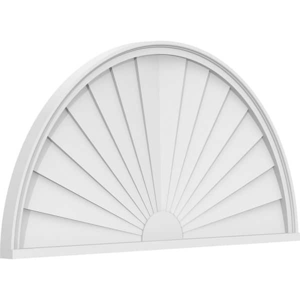 24 W X 12 H X 2 P Half Round Sunburst Architectural Grade Pvc Pediment Overstock 29002680 76 W X 38 H