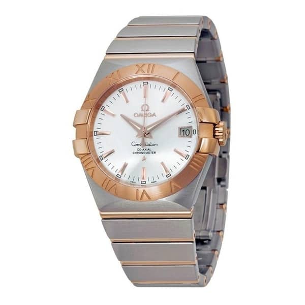 slide 1 of 1, Omega Men's 'Constellation' Two-Tone Stainless Steel Watch