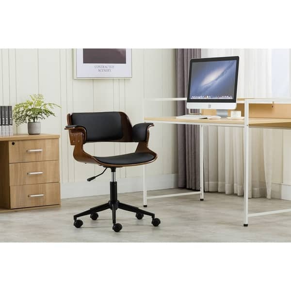 Hayes Tufted Leather Swivel Desk Chair