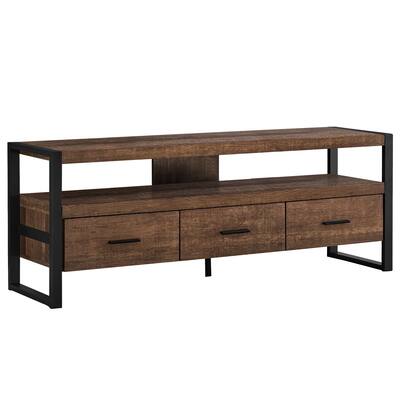 Tv Stand, 60 Inch, Console, Media Entertainment Center, Storage Drawers, Living Room, Bedroom, Metal, Laminate