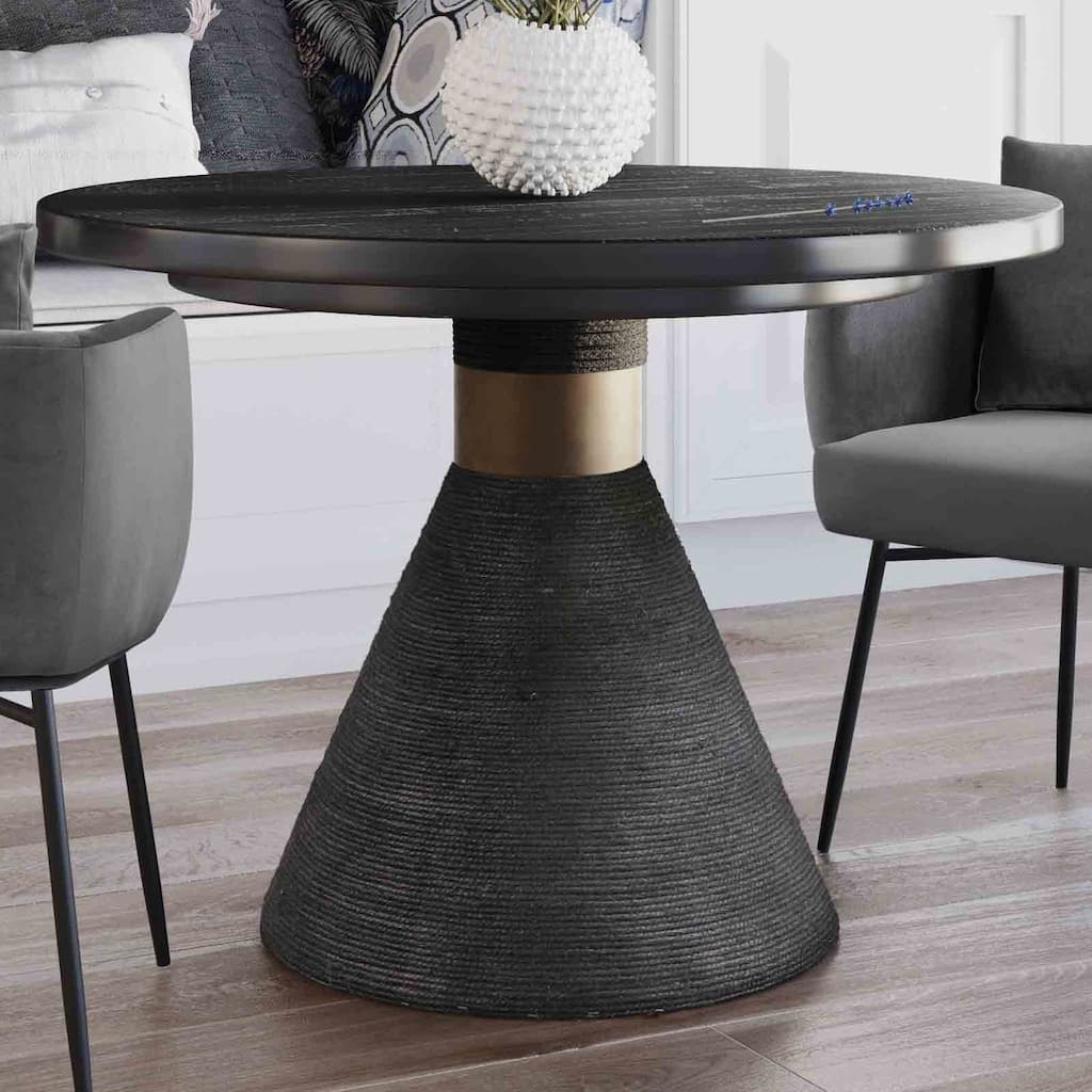 Strick & Bolton Myra Black Rope Round Table