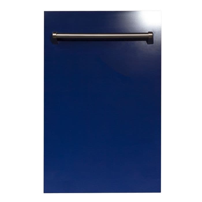 Zline Kitchen and Bath 18 in. Top Control Dishwasher in Blue Gloss &Traditional Style Handle (Blue)