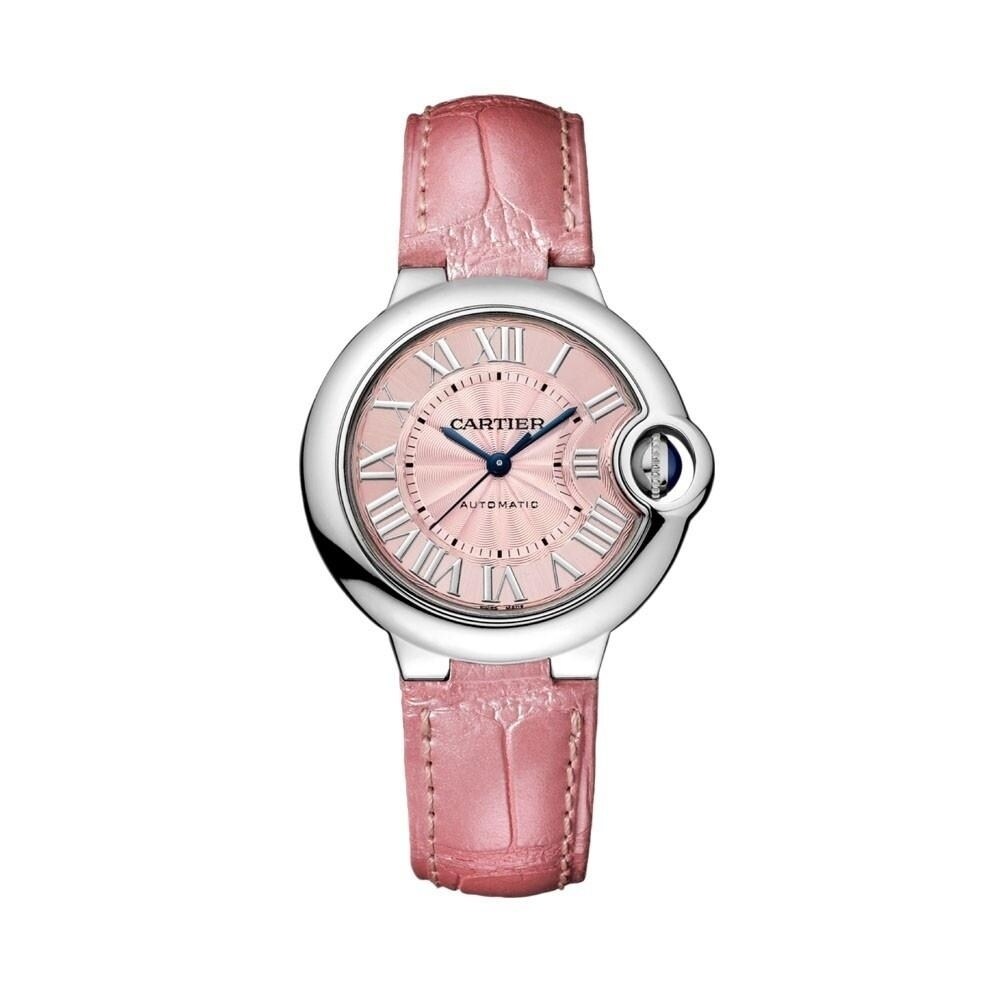 cartier pink leather watch