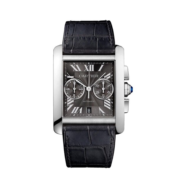 mens grey leather watch