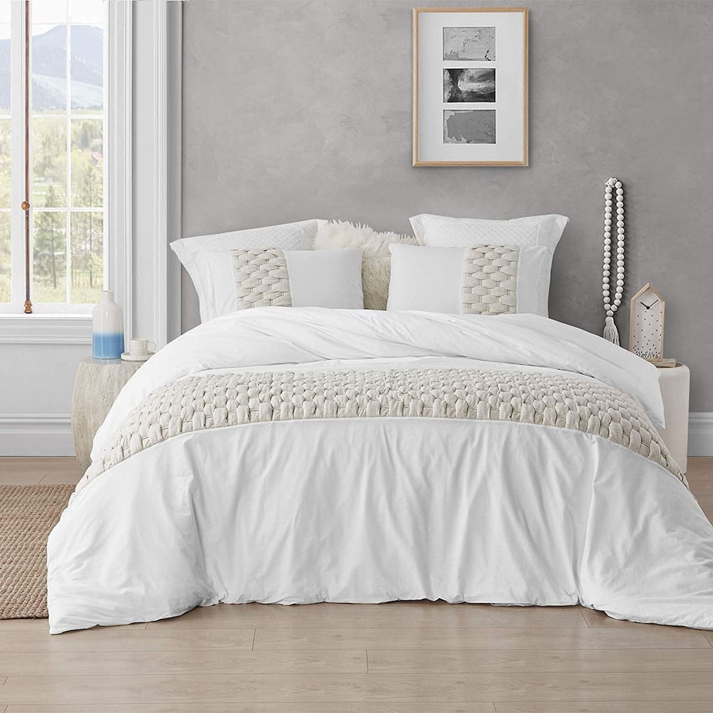 Knit and Loop Textured Oversized Duvet Cover - Almond Cream
