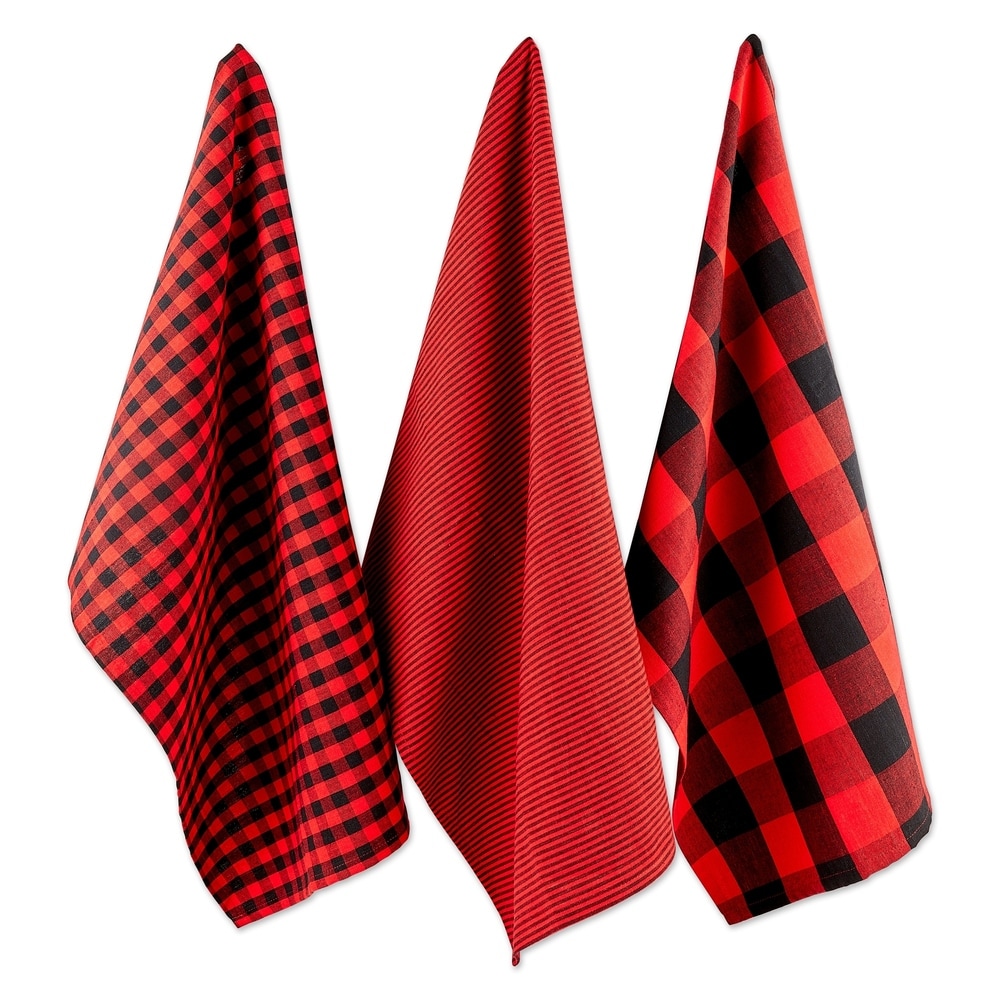 Red & Black Kitchen Towels, Red and Black Dish Towels, Red and Black Kitchen  Hand Towels, Red and Black Heavy Kitchen Towels 