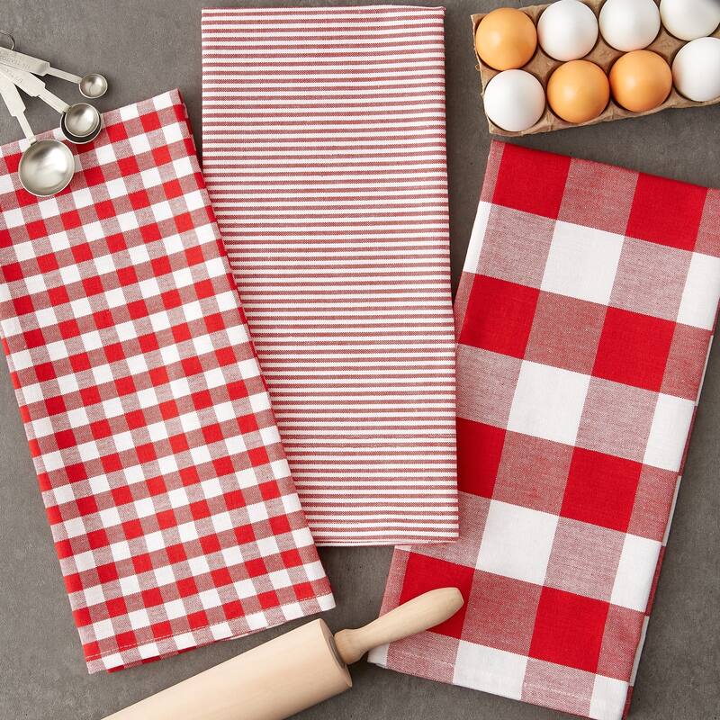 DII Gingham Dishtowel Set of 3