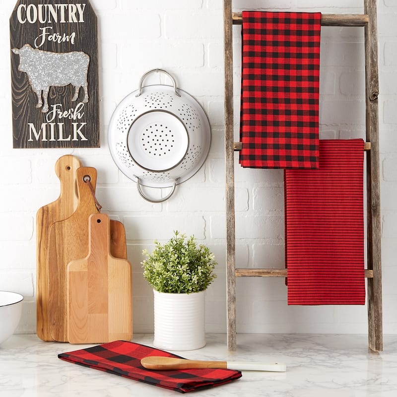 DII Gingham Dishtowel Set of 3