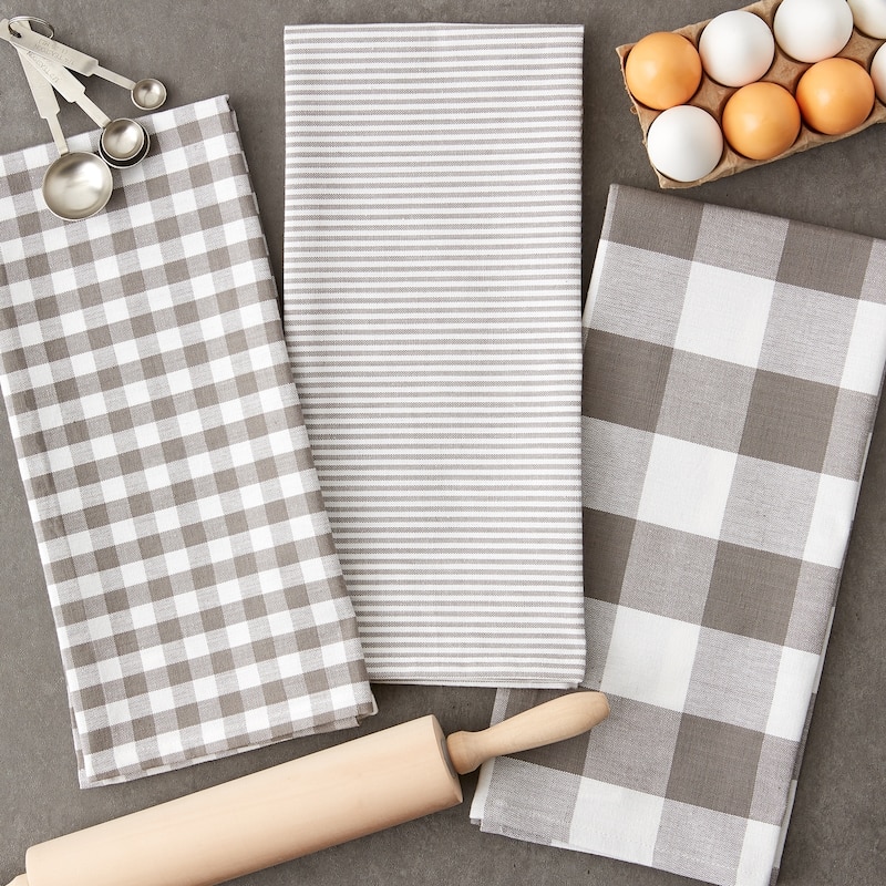 DII Gingham Dishtowel Set of 3