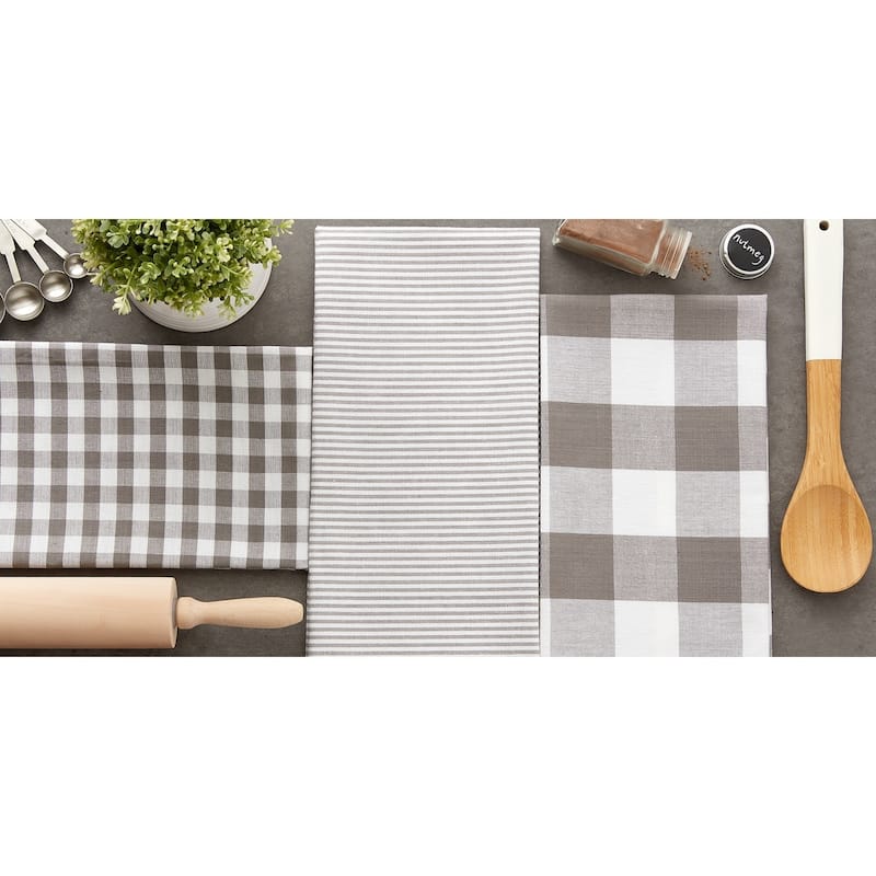 DII Gingham Dishtowel Set of 3