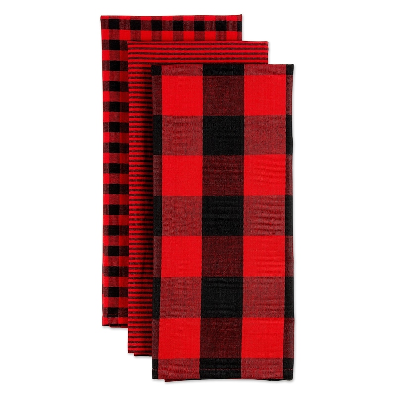 DII Gingham Dishtowel Set of 3