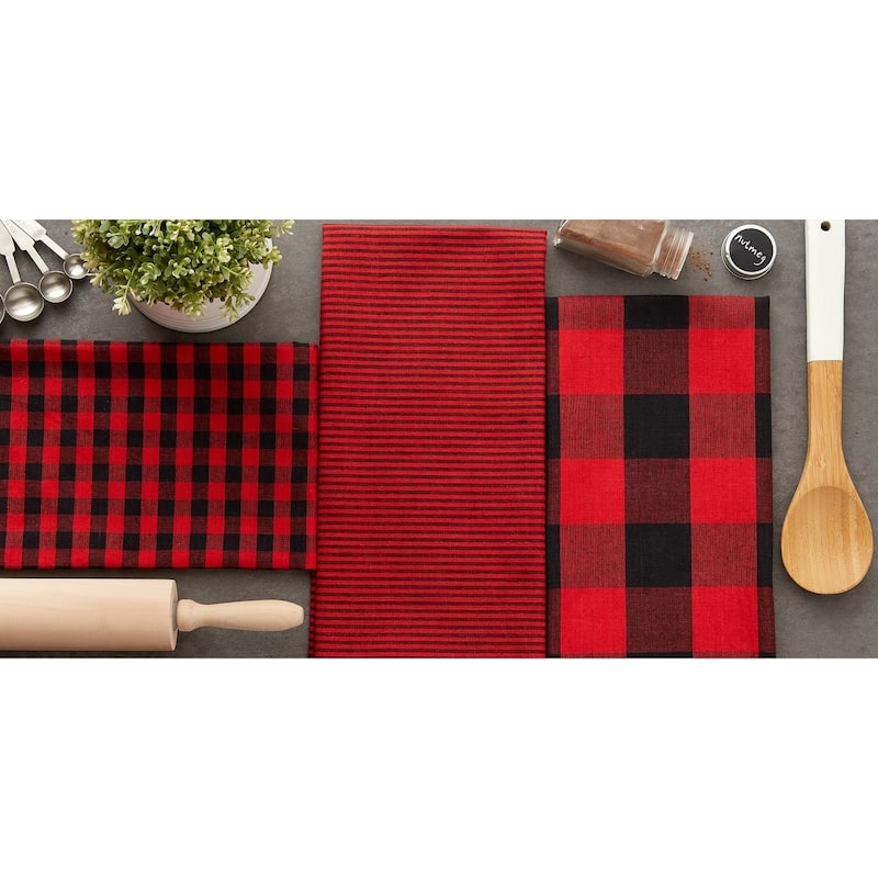 DII Gingham Dishtowel Set of 3