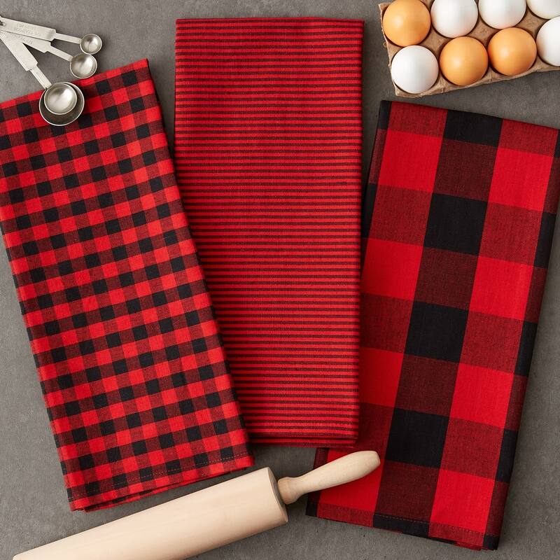 DII Gingham Dishtowel Set of 3