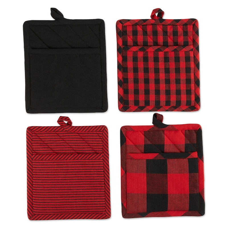 DII Gingham Potholder Set of 4