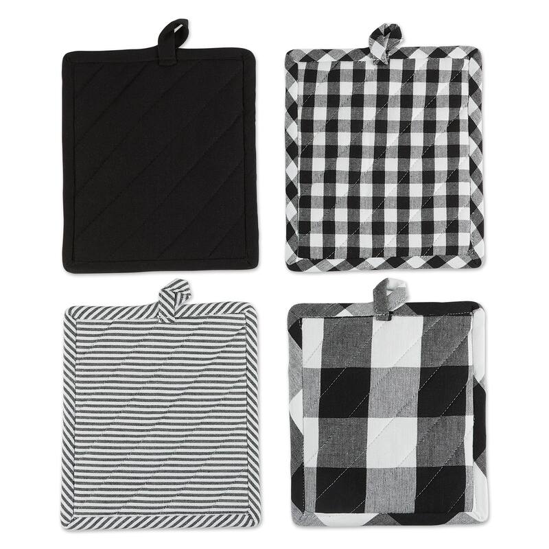 DII Gingham Potholder Set of 4