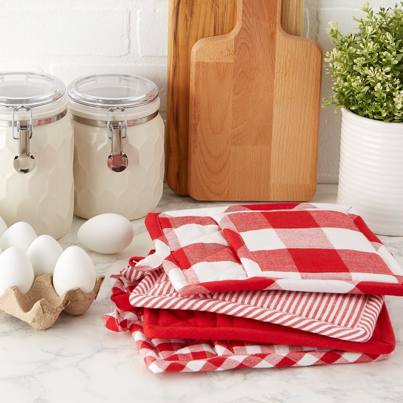 DII Gingham Potholder Set of 4