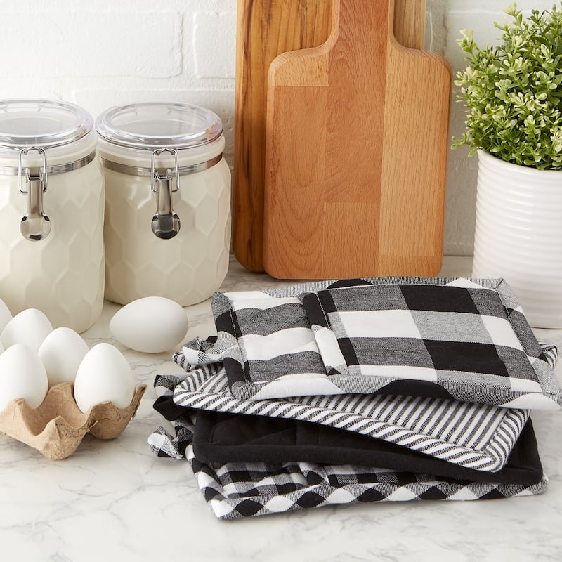 DII Gingham Potholder Set of 4
