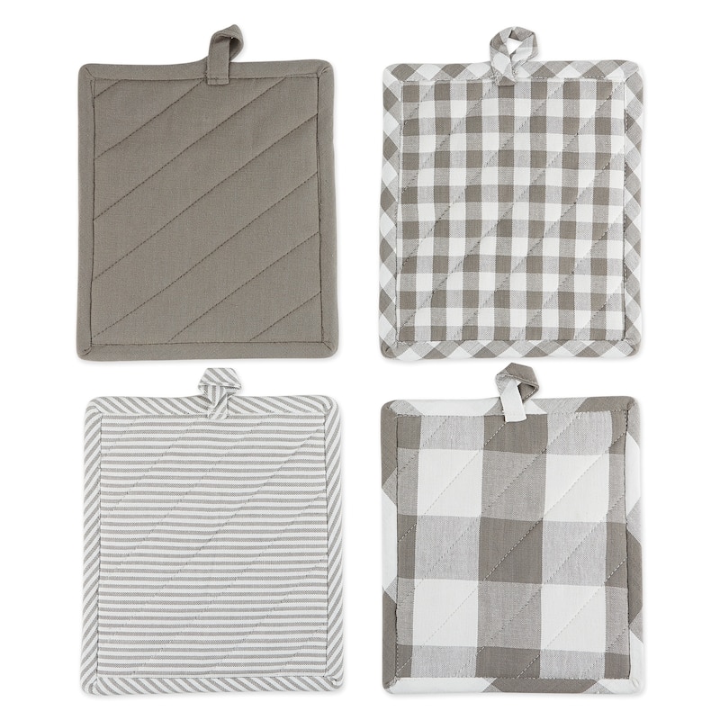 DII Gingham Potholder Set of 4