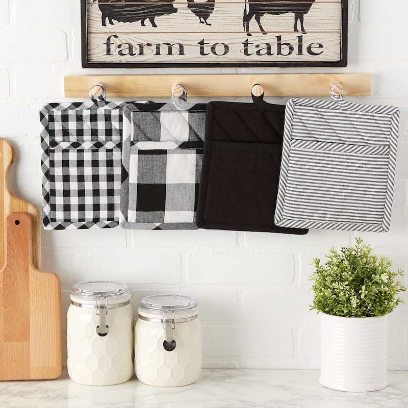 DII Gingham Potholder Set of 4