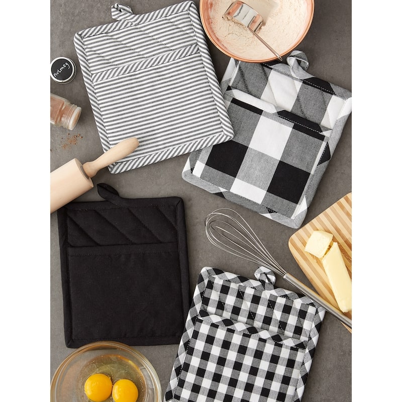 DII Gingham Potholder Set of 4