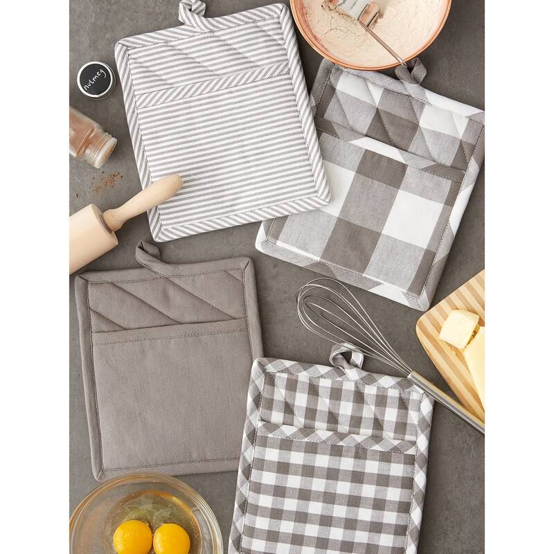 DII Gingham Potholder Set of 4