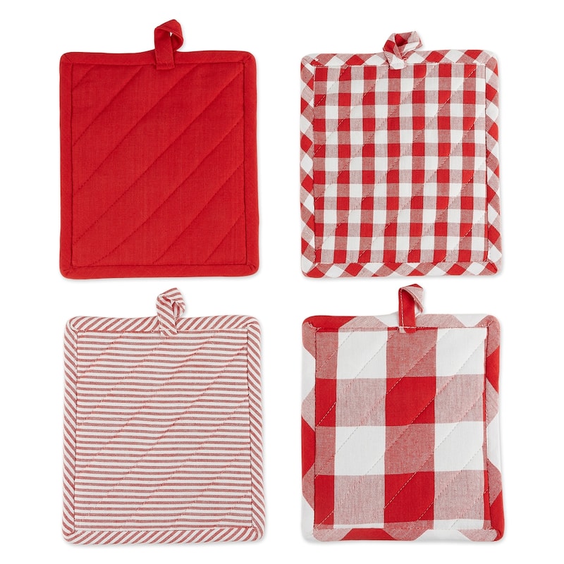 DII Gingham Potholder Set of 4