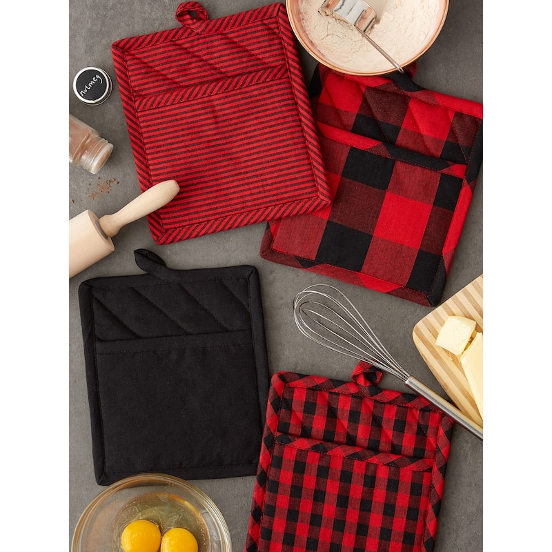 DII Gingham Potholder Set of 4