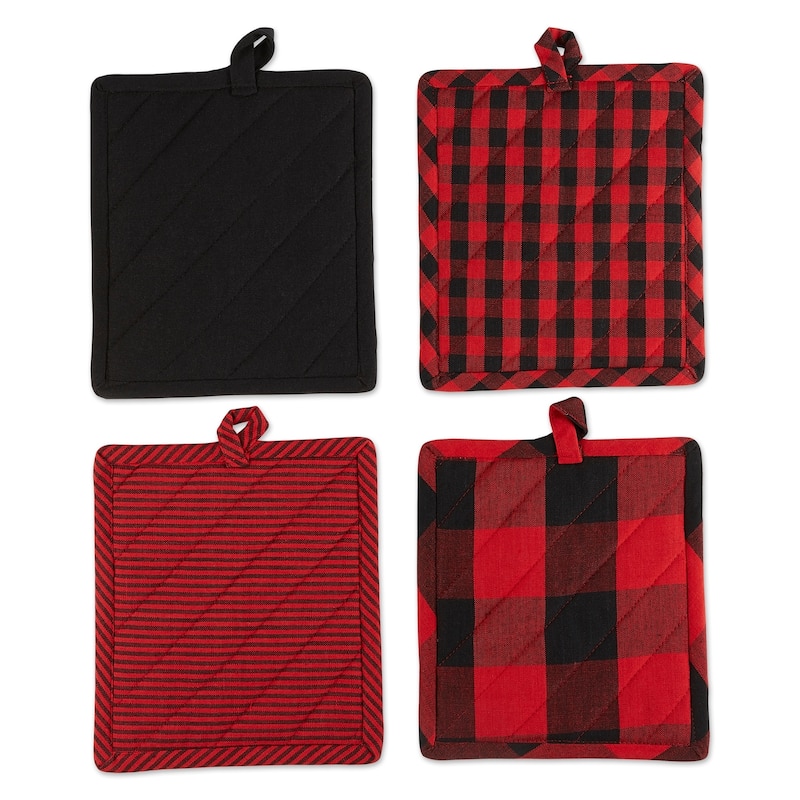 DII Gingham Potholder Set of 4