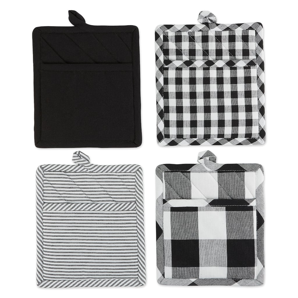 DII Gingham Potholder Set of 4