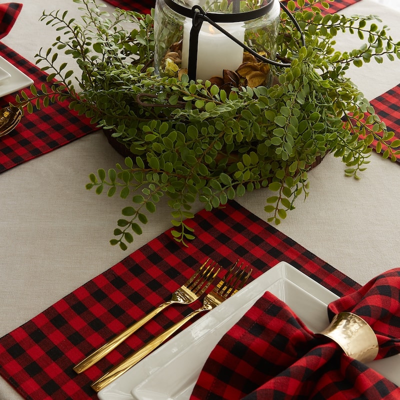 Porch & Den Crestline Gingham/Buffalo Check Reversible Placemat (Set of 4)