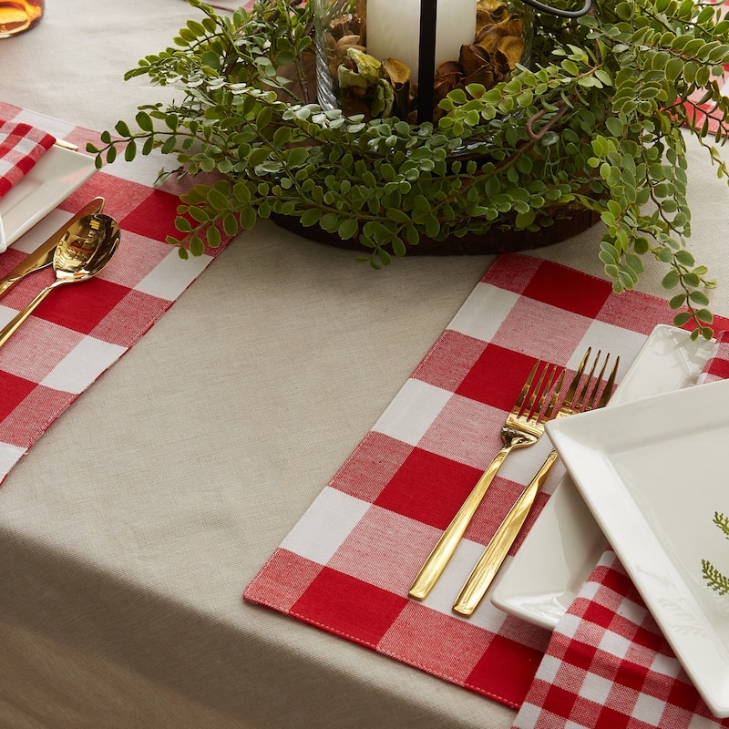 Porch & Den Crestline Gingham/Buffalo Check Reversible Placemat (Set of 4)