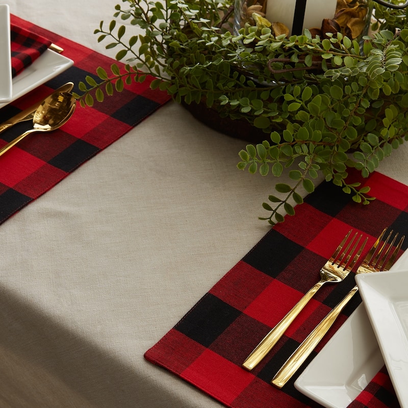 Porch & Den Crestline Gingham/Buffalo Check Reversible Placemat (Set of 4)