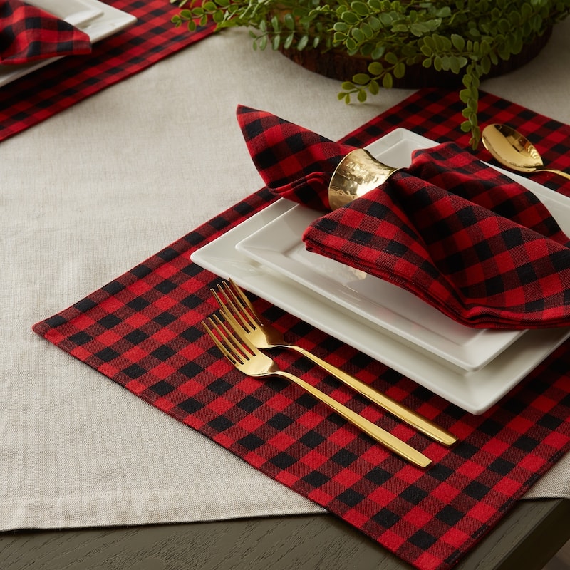 Porch & Den Crestline Gingham/Buffalo Check Reversible Placemat (Set of 4)