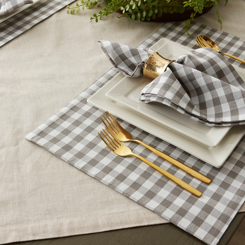 Porch & Den Crestline Gingham/Buffalo Check Reversible Placemat (Set of 4)