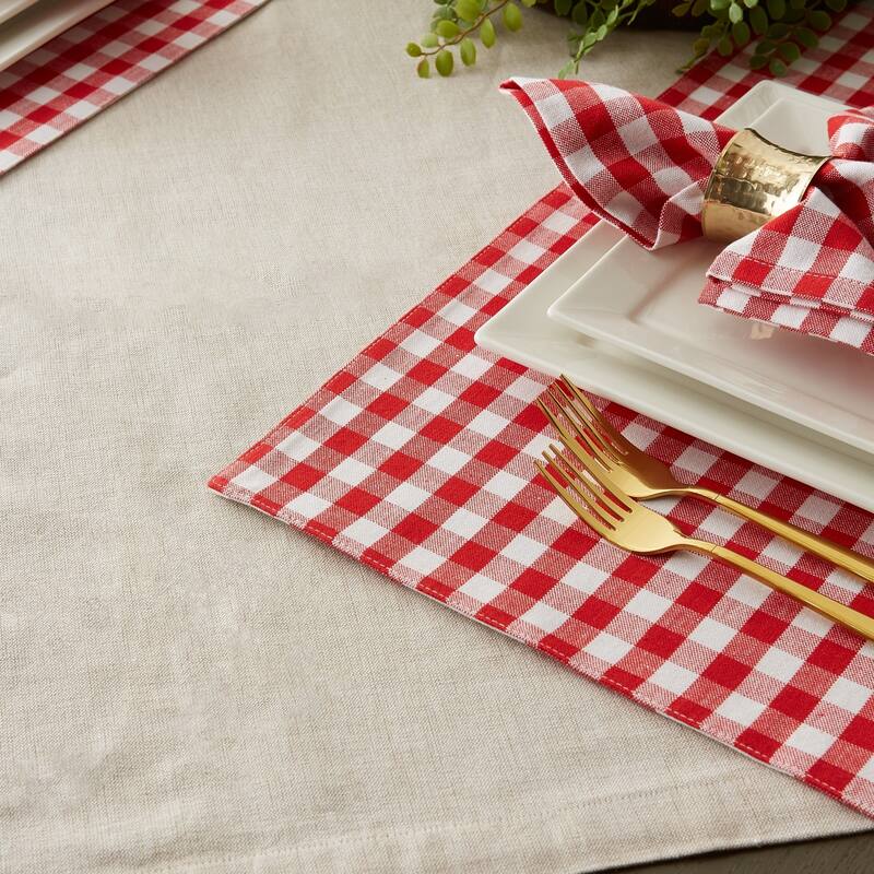 Porch & Den Crestline Gingham/Buffalo Check Reversible Placemat (Set of 4)