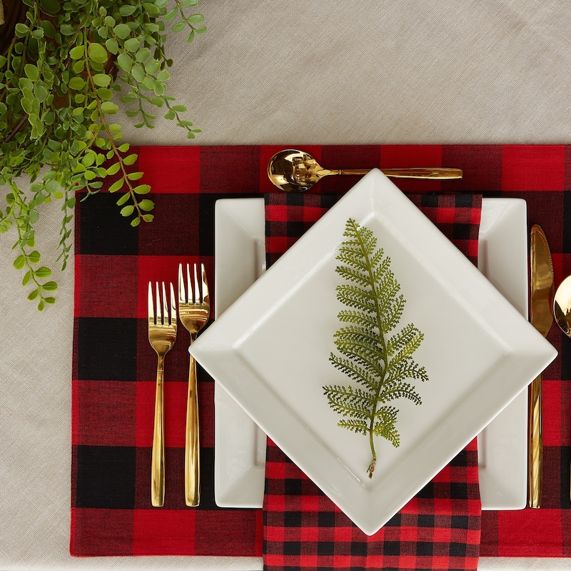 Porch & Den Crestline Gingham/Buffalo Check Reversible Placemat (Set of 4)