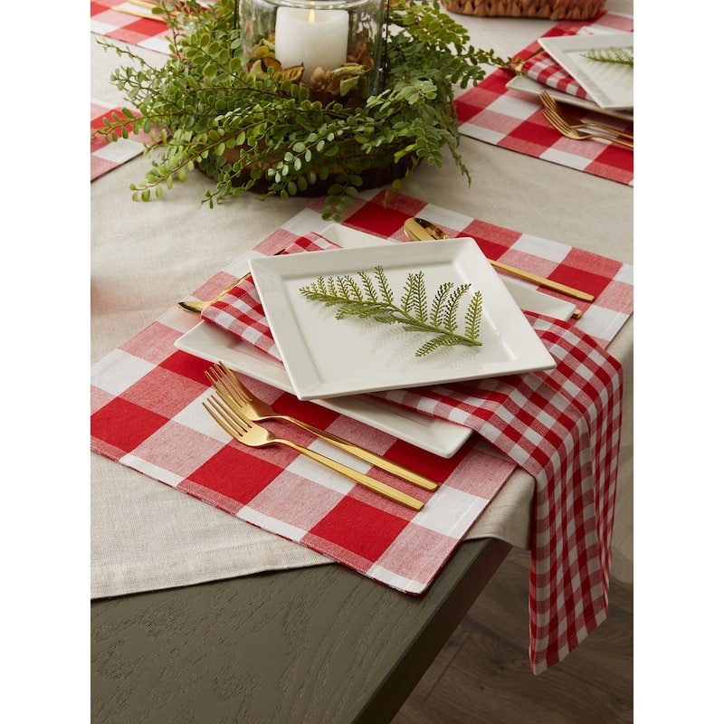 Porch & Den Crestline Gingham/Buffalo Check Reversible Placemat (Set of 4)