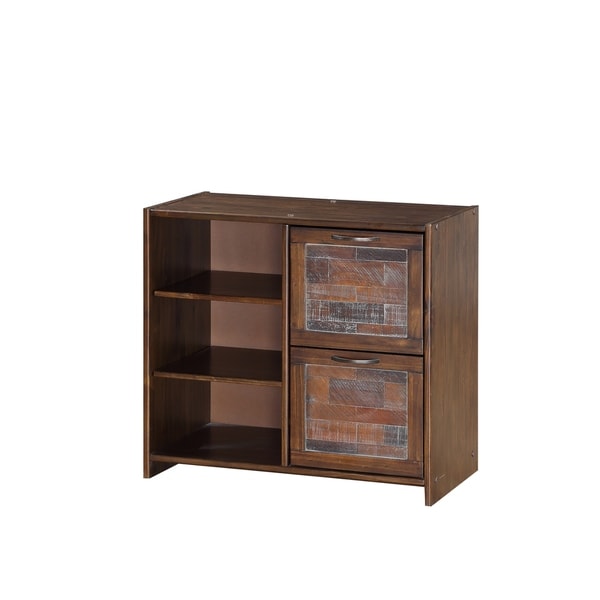 Donco Kids Artesian 2 Drawer Chest with Shelves in Brown Glaze