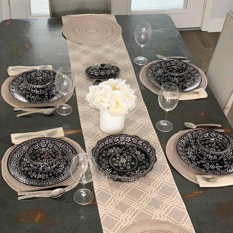 The Curated Nomad Somerset Ink-black Handmade Pottery Serving Bowl