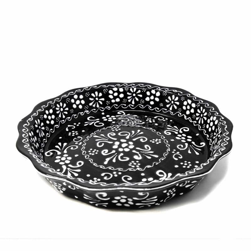 The Curated Nomad Somerset Ink-black Handmade Pottery Serving Bowl