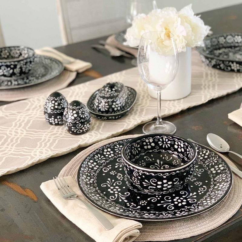The Curated Nomad Somerset Ink-black Pottery 5.5-inch Bowls (Set of 2) - N/A